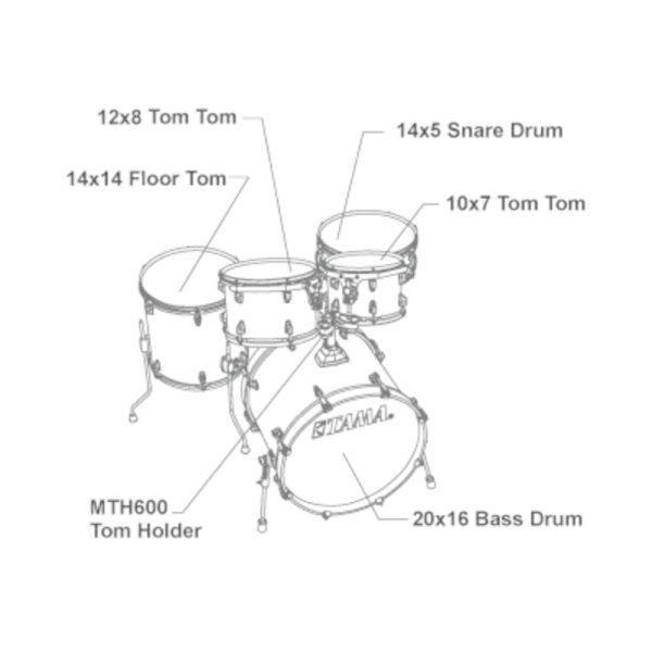 Batterie Tama Superstar Classic mapple 20" -  5 fûts sans hardware - finition suivant stock – Image 2
