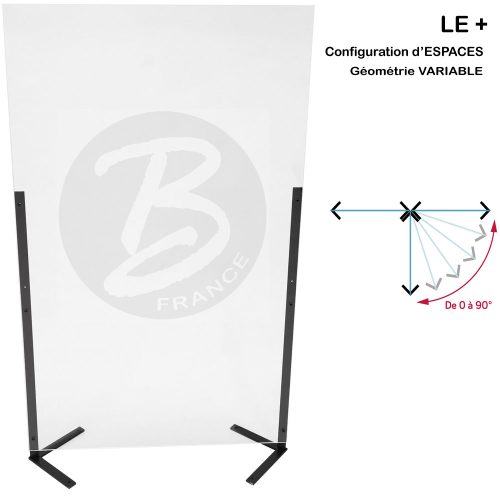 Cloison de protection  modulable transparente  - 190 cm x L150 cm