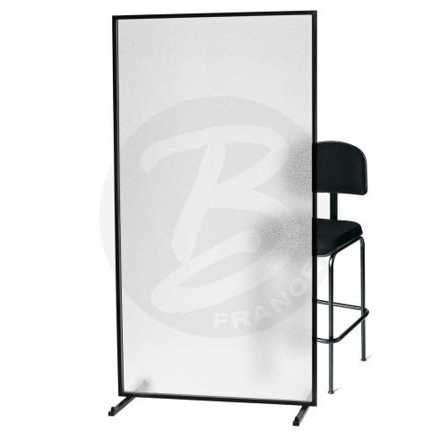 Cloison de protection  translucide mobile sur roulettes  2m x 1 m