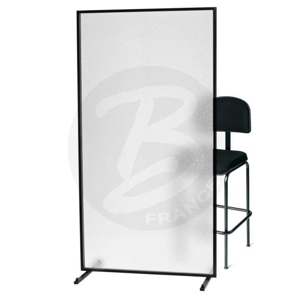 Cloison de protection  translucide mobile sur roulettes  2m x 1 m